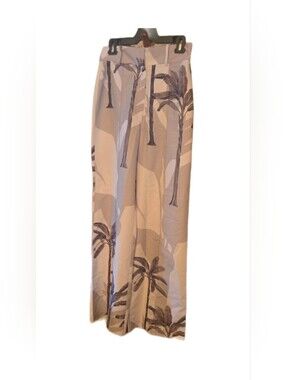 Andres Otalora NWT Tres Marias Taupe Palms Canvas Print Pants
